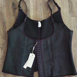 Charmian Women's 6XL Black Latex Waist Training Shapewear Corset NWT